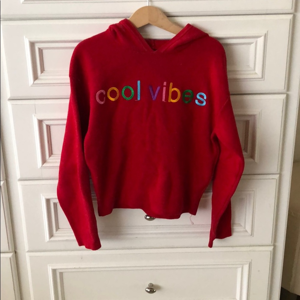 COPY - Cool Vibes Forever 21 red soft hoodie size 7/8